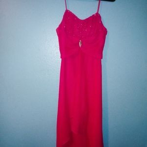 womens hot pink evening gown